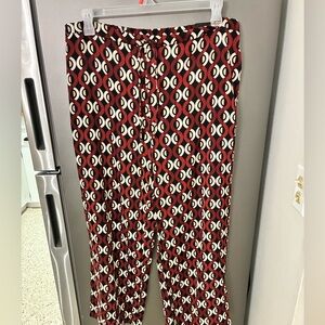 Meg&Margo Wide Leg Pull On Pants XL Graphic Print Stretch Waist 70’s